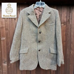 VTG Dunn & Co Harris Tweed Mens Blazer Jacket  Britain Academia 38R (Runs SMALL)